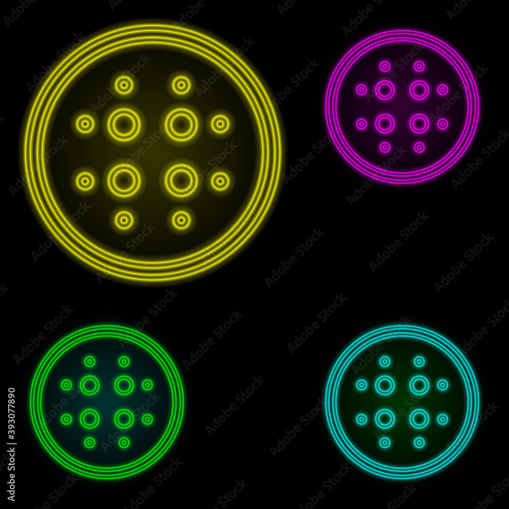 Poster blur sign neon color set icon. simple thin line, outline vector of image icons for ui and ux, websit