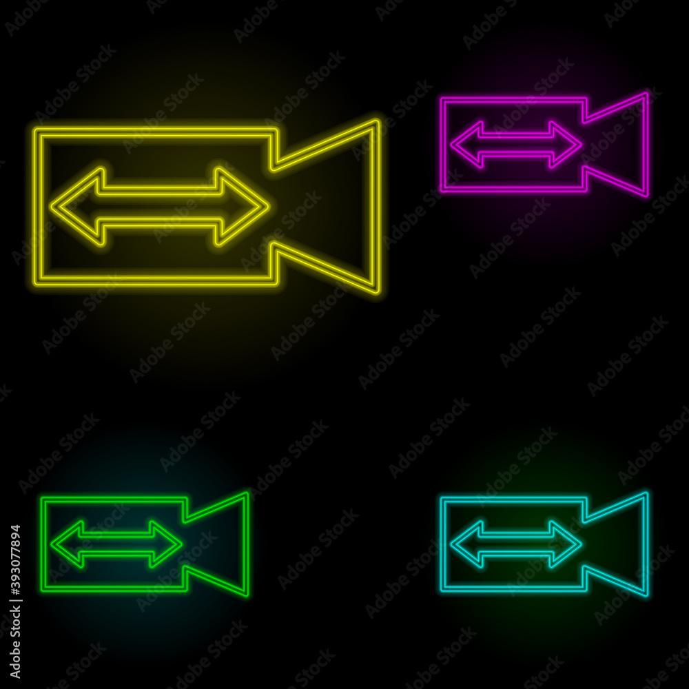 Poster switch video sign neon color set icon. simple thin line, outline vector of image icons for ui and ux