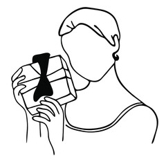 Gift Box, Present Box Vector Art Illustration. Christmas gift. Birhday gift