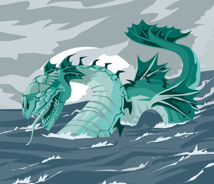 Giant Sea Leviathan Monster In The Ocean