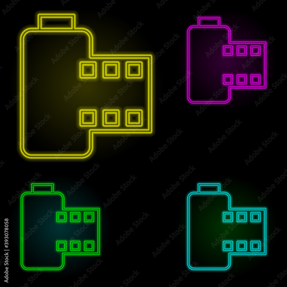 Aufkleber camera roll sign neon color set icon. simple thin line, outline vector of image icons for ui and ux,