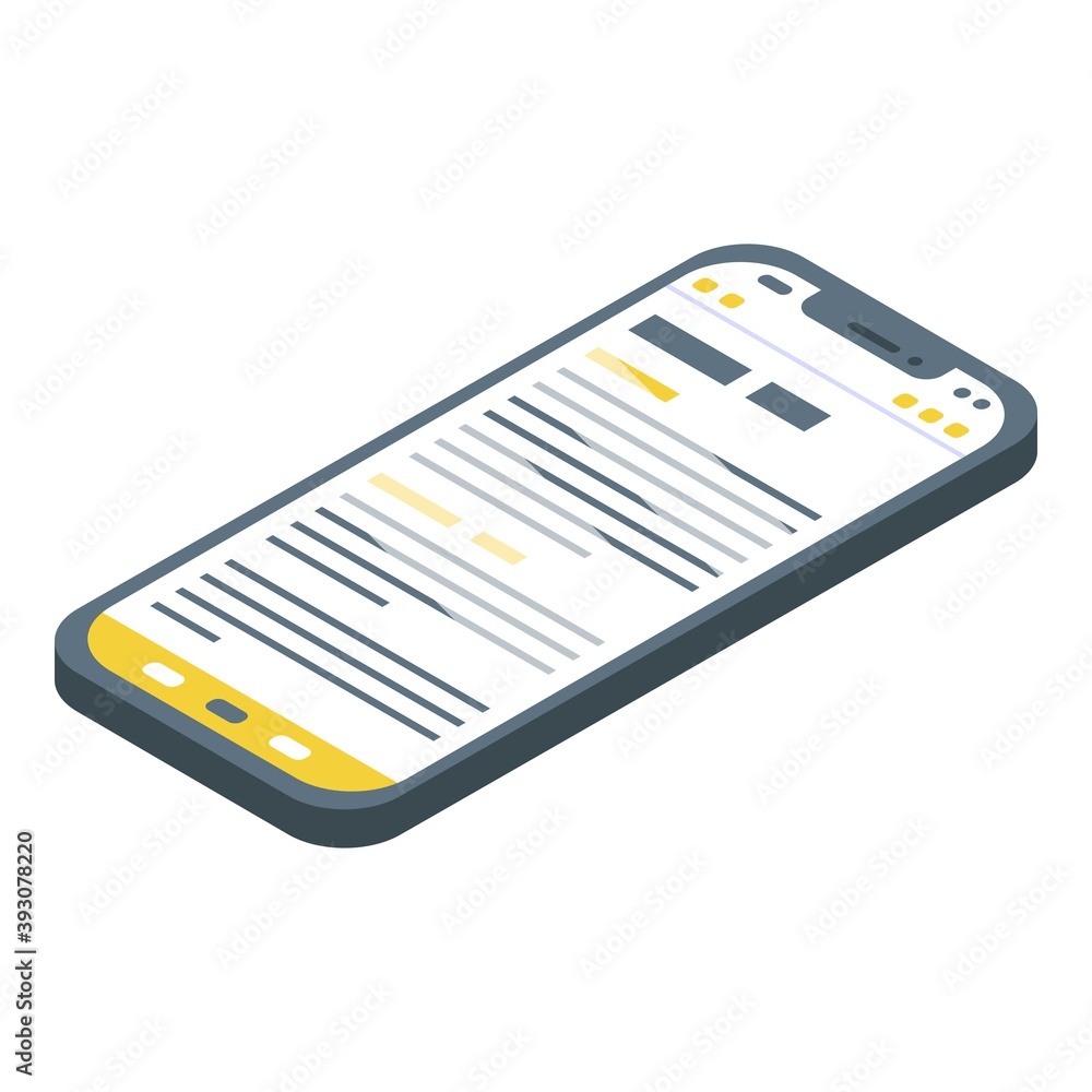 Poster smartphone reading icon. isometric of smartphone reading vector icon for web design isolated on whit