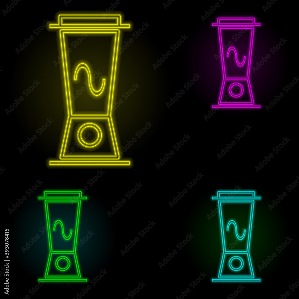 Aufkleber blender neon color set icon. simple thin line, outline vector of kitchen icons for ui and ux, websit
