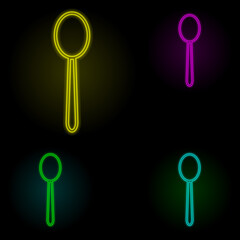 a spoon neon color set icon. Simple thin line, outline vector of kitchen icons for ui and ux, website or mobile application