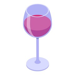 Restaurant red wine glass icon. Isometric of restaurant red wine glass vector icon for web design isolated on white background