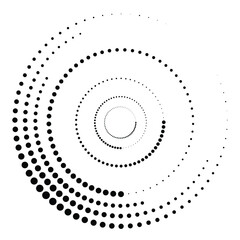 Halftone dots in circle form. round logo . vector dotted frame . design element