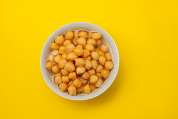 boiled chick pea in white bowl