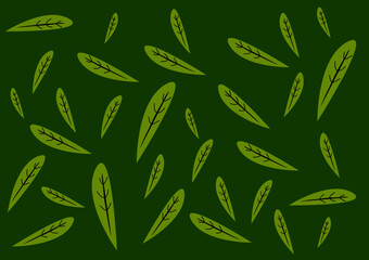 Wundervolle Vektor-Illustration von gr&uuml;nen Bl&auml;ttern auf einem Untergrund