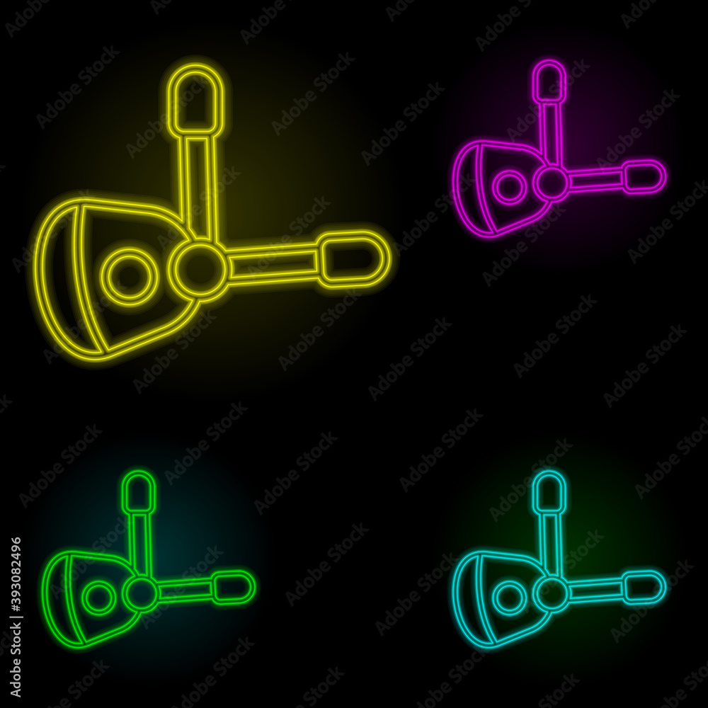 Poster vr glasses, augmented reality neon color set icon. simple thin line, outline vector of augmented rea