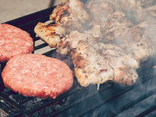 marinated chicken in the barbecue