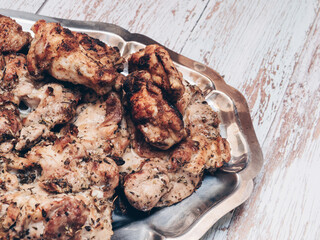 marinated chicken in the barbecue