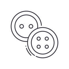 Clothes buttons icon, linear isolated illustration, thin line vector, web design sign, outline concept symbol with editable stroke on white background.