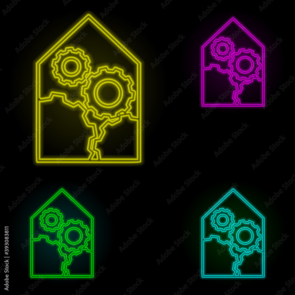 Aufkleber home automation neon color set icon. simple thin line, outline vector of automation icons for ui and