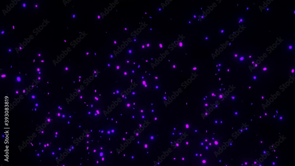 Poster beautiful random floating particles in dark background. magical sparkling background with motion blu