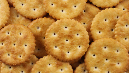 Background of round cookies with holes