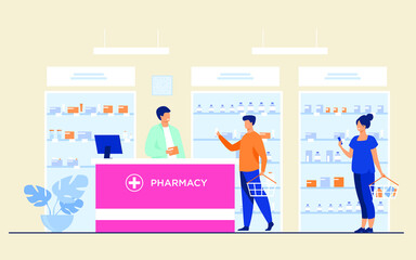 pharmacy medical shop concept.