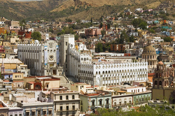 Naklejka premium Historic town of Guanajuato, University, Province of Guanajuato, Mexico, UNESCO World Heritage Site .