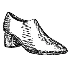 Selbstklebende Fototapeten isolated hand drawn sketch womens shoes © zolotons