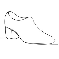 isolated one line drawing female shoes
