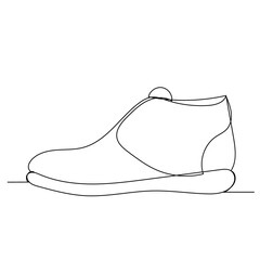 vector, isolated one line drawing of a man's boot