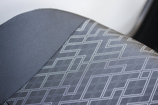 Close up of new car seat fabric pattern