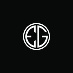 EG MONOGRAM letter icon design on BLACK background.Creative letter EG/E G logo design.
 EG initials MONOGRAM Logo design.