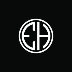 EH MONOGRAM letter icon design on BLACK background.Creative letter EH/E H logo design.
 EH initials MONOGRAM Logo design.