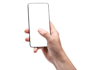 Smartphone with empty screen standing vertically