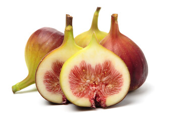 Ripe figs on a white background