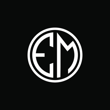 EM MONOGRAM letter icon design on BLACK background.Creative letter EM/E M logo design.
 EM initials MONOGRAM Logo design.
