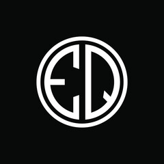 EQ MONOGRAM letter icon design on BLACK background.Creative letter EQ/E Q logo design.
 EQ initials MONOGRAM Logo design