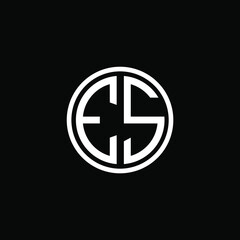 ES MONOGRAM letter icon design on BLACK background.Creative letter ES/E S logo design.
 ES initials MONOGRAM Logo design.
