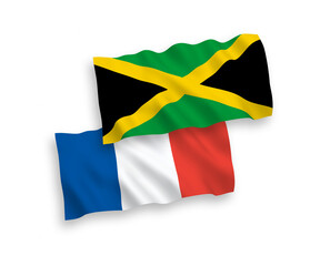 Flags of France and Jamaica on a white background