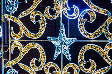 christmas lights decoration in the city