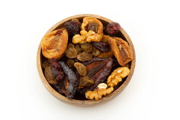 Fototapeta na wymiar mixed dried fruits in the plate