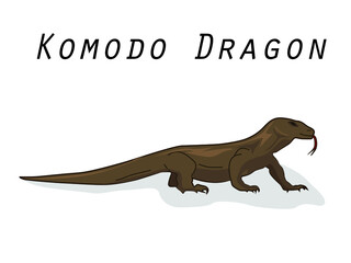 Illustration of Komodo Dragon from Indonesia