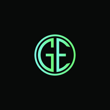 GE MONOGRAM letter icon design on BLACK background.Creative letter GE/ G E logo design.
GE initials MONOGRAM Logo design.