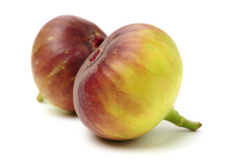 Ripe figs on a white background