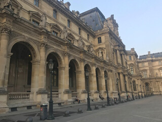 Fototapeta na wymiar The Louvre Palace Museum near the pyramid in Paris, France