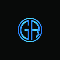 GR MONOGRAM letter icon design on BLACK background.Creative letter GR/ G R logo design.
GR initials MONOGRAM Logo design.