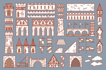 Castle constructor, fortress and medieval palace vector © Elegant Solution