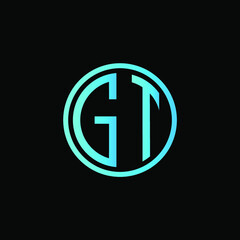 GT MONOGRAM letter icon design on BLACK background.Creative letter G T/ G T logo design.
GT initials MONOGRAM Logo design.