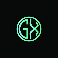 GX MONOGRAM letter icon design on BLACK background.Creative letter G X/ G X logo design.
GX initials MONOGRAM Logo design.