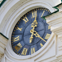 Clock on the bell tower of the Astrakhan Kremlin