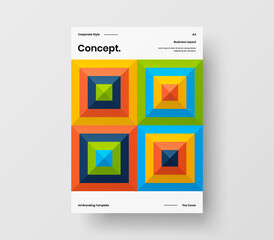 Brochure front page design layout. Vertical corporate identity A4 report cover. Modern abstract geometric vector business presentation illustration template. 