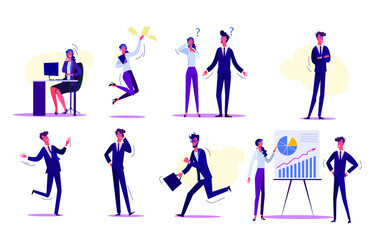 Set people interacting work. people set