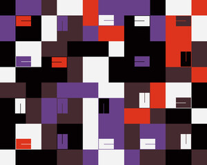 Deconstructed Visual Form Pattern Design Made With Abstract Vector Geometric Shapes