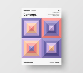 Brochure front page design layout. Vertical corporate identity A4 report cover. Modern abstract geometric vector business presentation illustration template. 