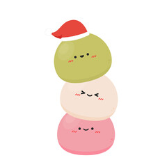 Mochi character design. free space for text. Mochi vector. Santa hat vector.