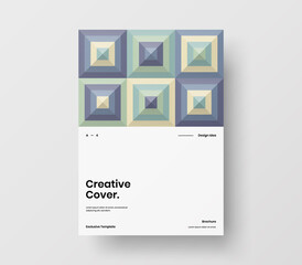 Brochure front page design layout. Vertical corporate identity A4 report cover. Modern abstract geometric vector business presentation illustration template. 